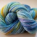 Hand painted yarn 50g blue green purple yellow Monet colours