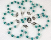7 Seven Sorrows of Virgin Mary  Passionist Rosary Beads in Turquoise Howlite Unbreakable Rosaries