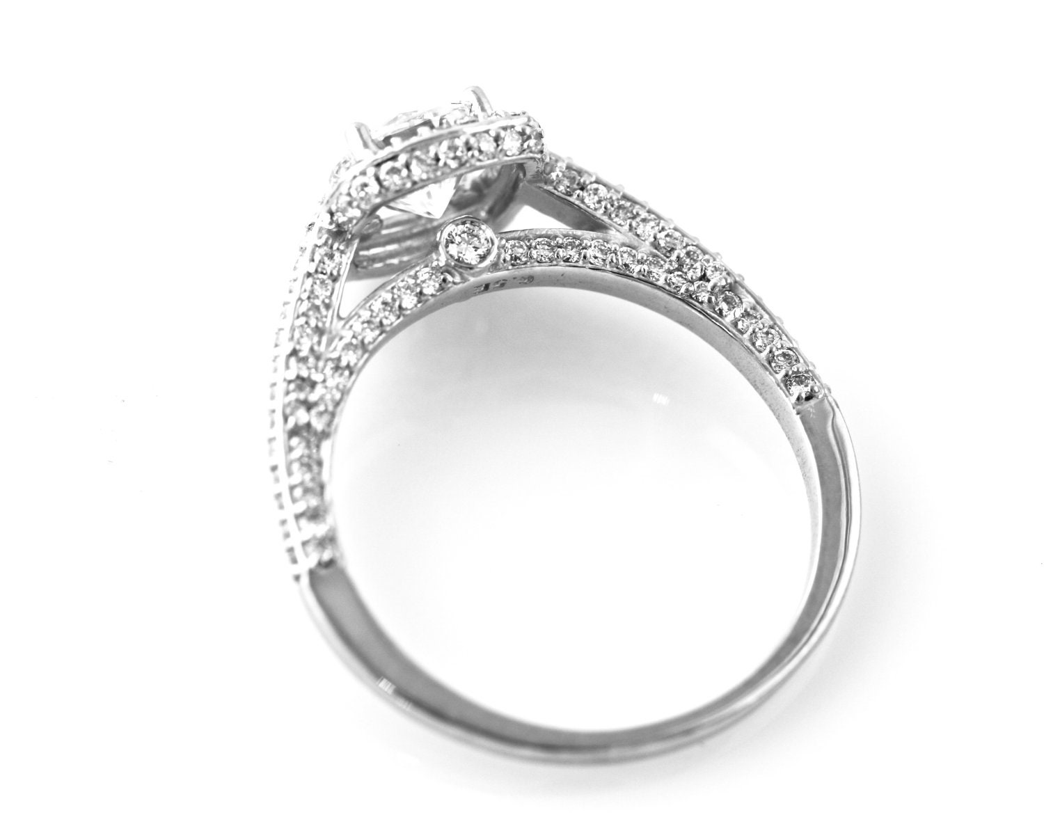 14K Moissanite Engagement Ring Diamond Halo Moissanite Ring Lab Diamond Alternative Conflict Free Custom