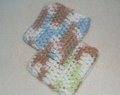 2 Crocheted Cotton Dish Cloths