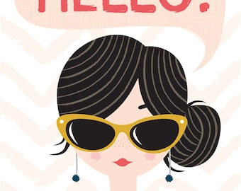 hello girl card