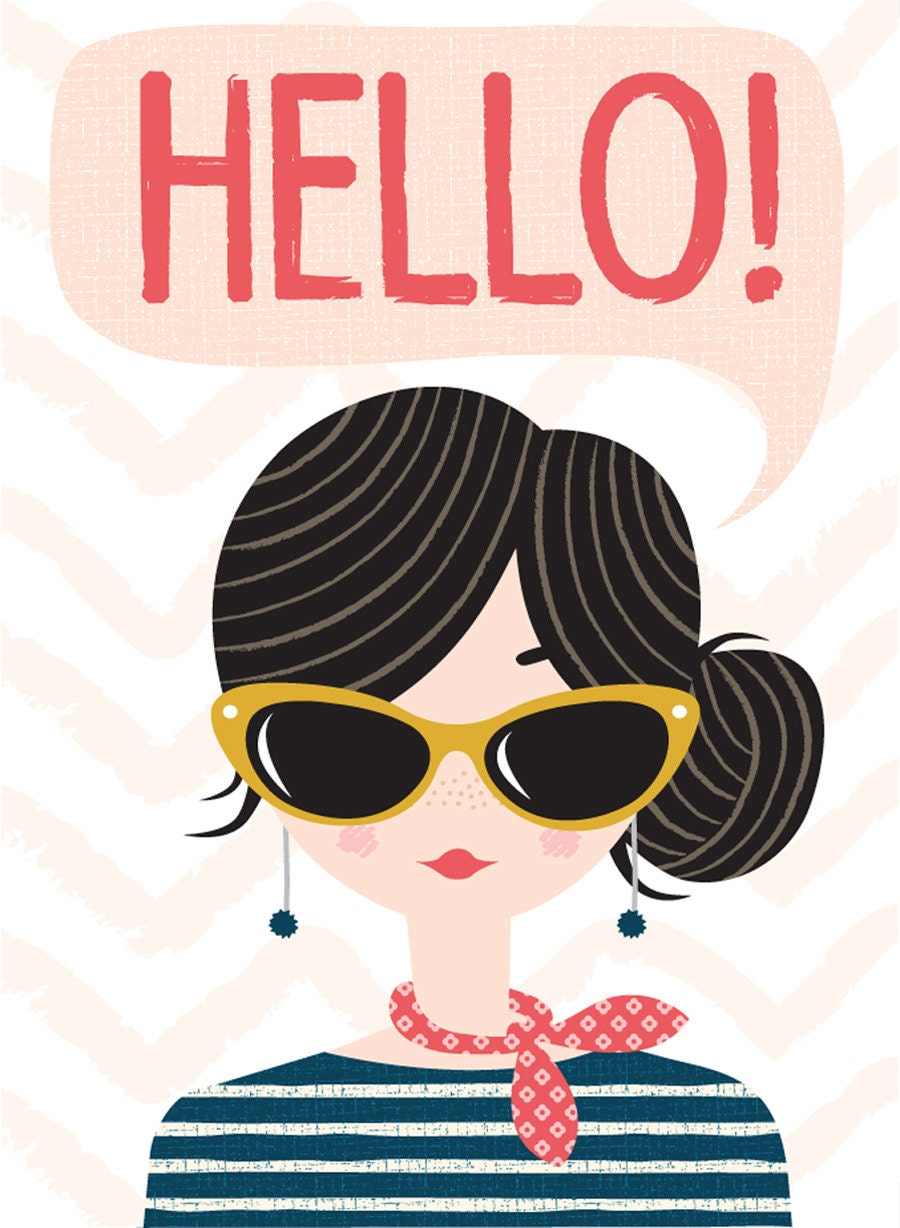 hello girl card