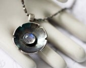 Sterling Silver Flower Necklace with Moonstone