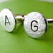 Initial Cuff Links - Personalized Aluminum Cufflinks - Hammered Weathered Texture
