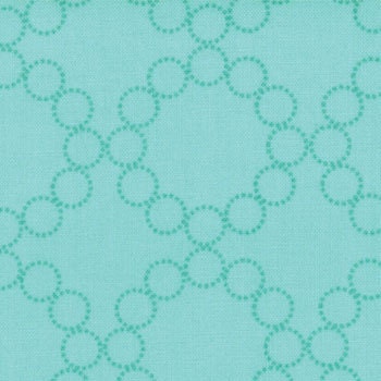SALE Cherry Christmas Fabric by Aneela Hoey for Moda Fabrics, Circle Wreath in Peppermint Aqua-Fat Quarter