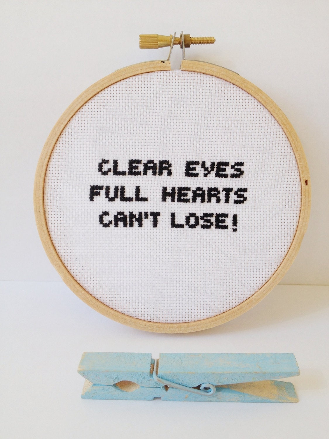 Friday Night Lights.  Embroidery hoop art.  Embroidered quote