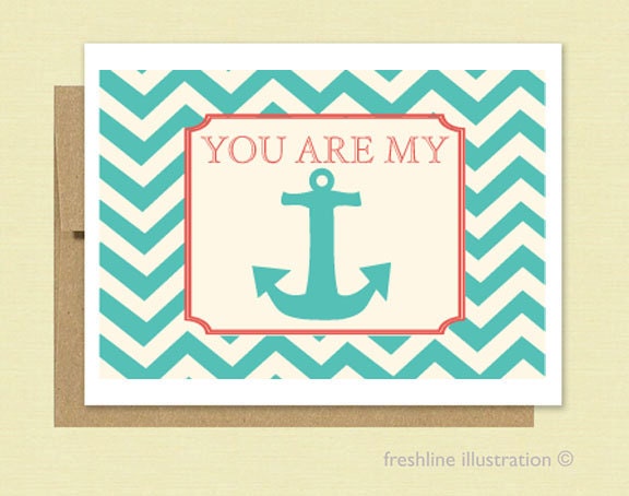 You Are My Anchor - Funny Card - Boyfriend - Girlfriend - Husband - Wife - Anniversary Card