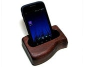 Smartphone or iPhone Deck Stand - Organic American Walnut Natural Rustic Holder by Tanja Sova