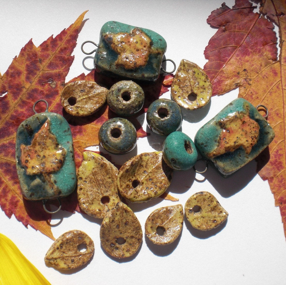 Autumns Allure Stoneware Bracelet Components
