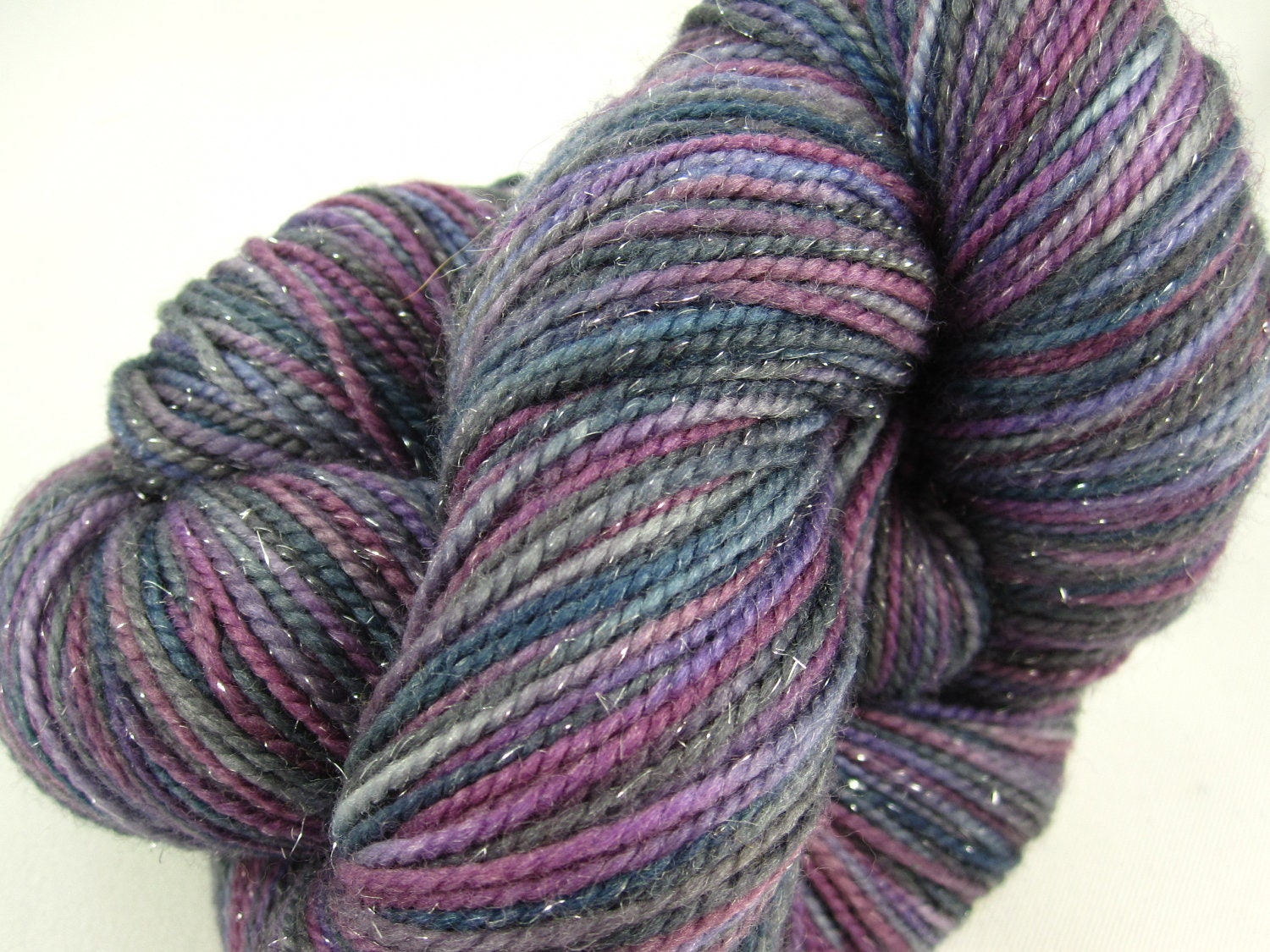 Merino, Nylon and Stellina Sock Yarn-Fingering Weight-Hand Dyed Superwash-438 Yards, 100 grams