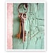 Vintage Keys Photography - Pastel mint green wall art - French decor photograph wooden door - shabby chic photography print 8x10