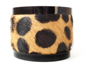 Leopard Print Safari Leather Cuff, Fashion Leather Jewelry
