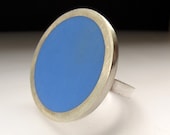 Geometric Statement Rings - Periwinkle Blue Resin Ring - Modernist Jewellery - imteam