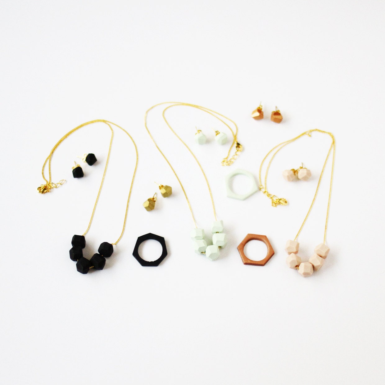 gold geo earrings