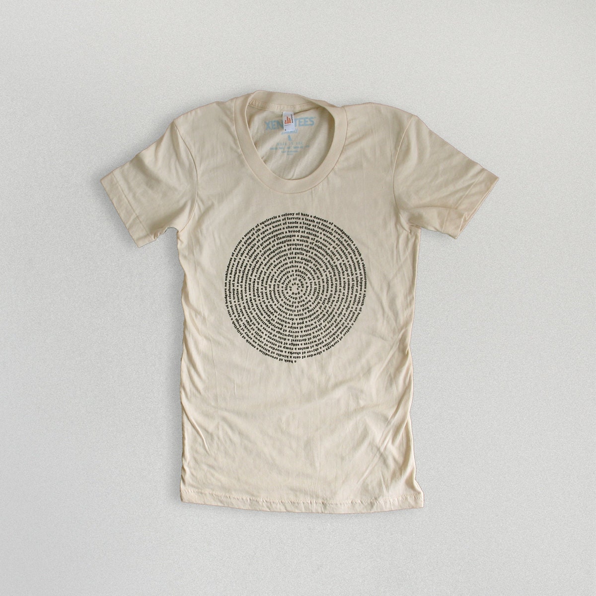 Womens Tshirt in Cream : Animal Collective Nouns American Apparel tshirt, womens clothing, summer tee, womens summer fashion