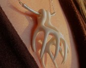 Antler Necklace by Jason Tennant  carved bone and Sterling Silver