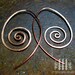 Copper Earrings Spiral Hoops