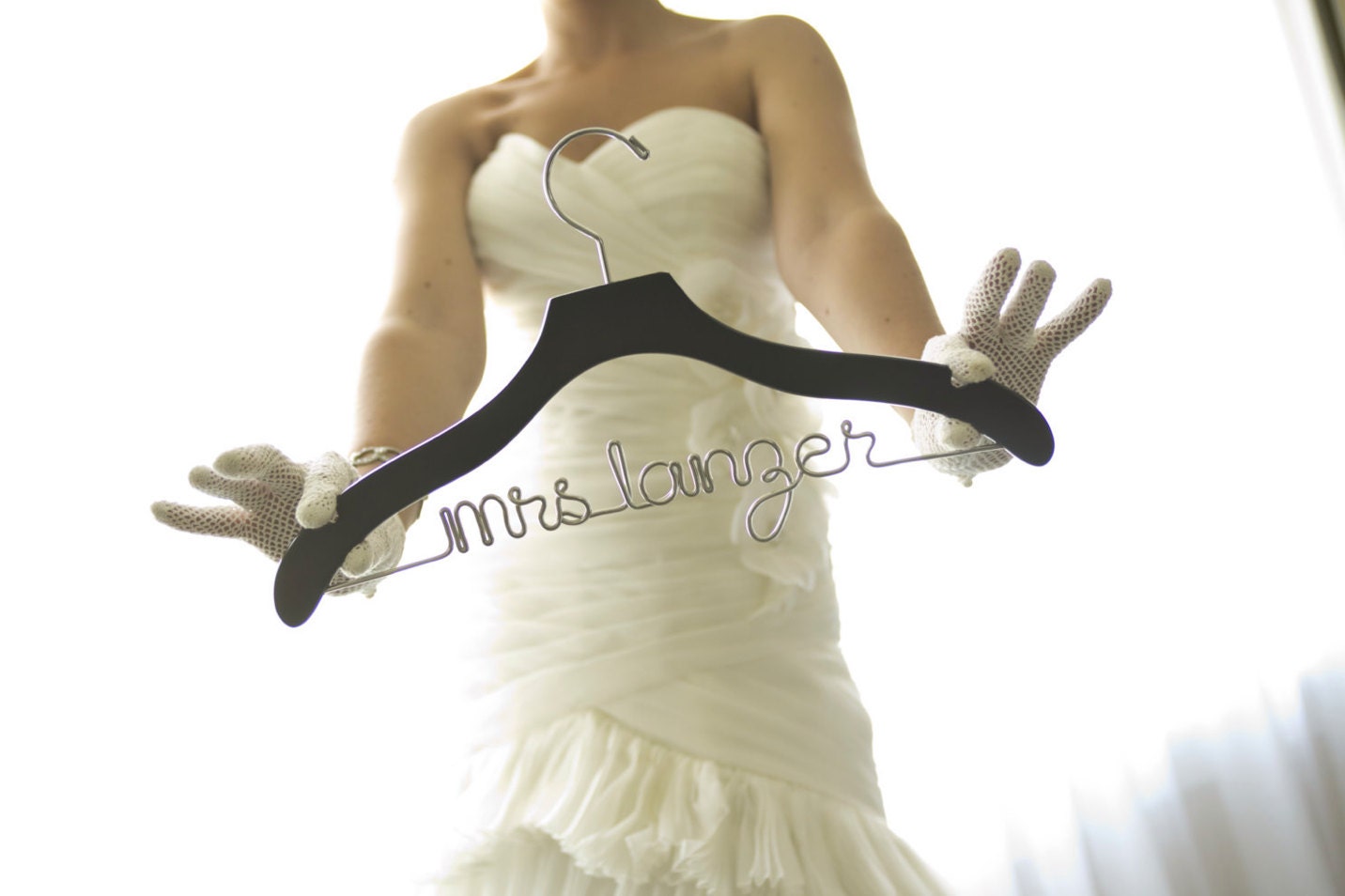 Wedding Hanger, Personalized Hanger, Custom Hanger, Bride Hanger, Name Hanger, Bridal Gift, Bridesmaid Gift, Black Wood
