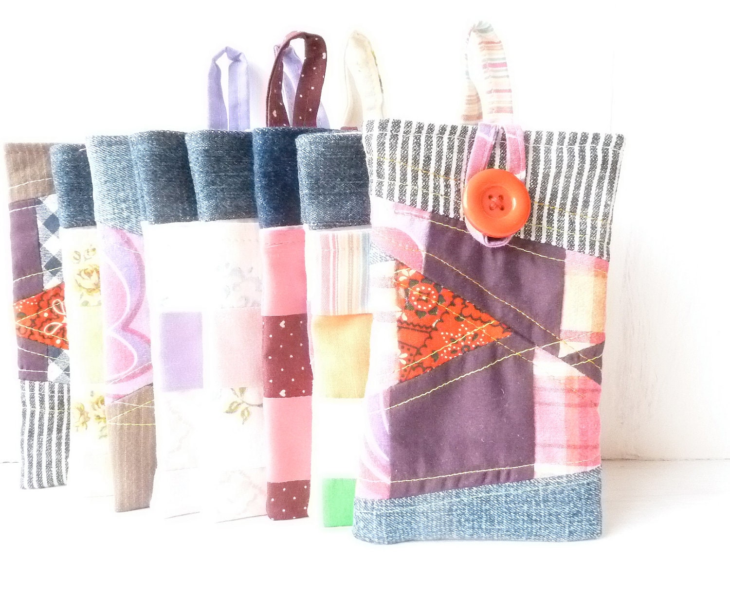 Iphone 4 Cozy - Crazy Patchwork Recycled Iphone 3gs Accessory for Women - Fabric Cell Phone Case