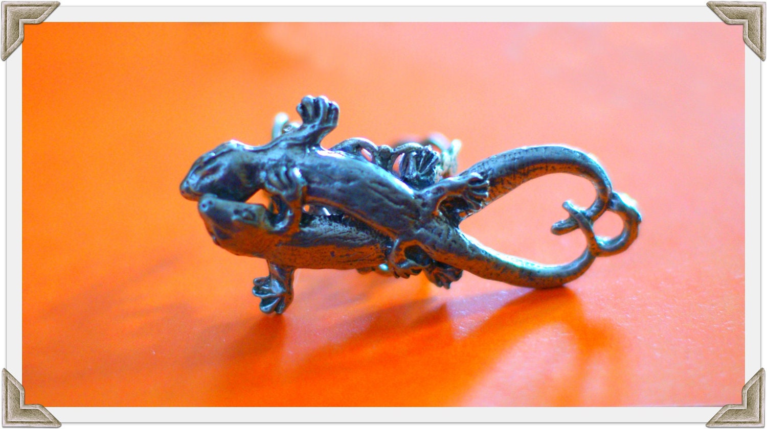Loving Lizards Ring - Unisex Jewelry - Statement Ring