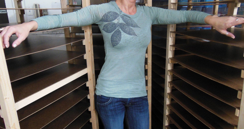 S,  M,  L, XL -  Lovely Leafage in Sage Green