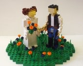 Custom Leia and Han in Flower Patch Wedding Cake Topper