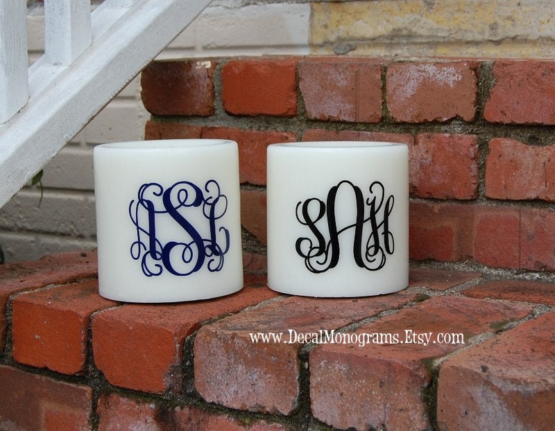 Set of 2 Monogrammed Custom Vinyl Decal  Car monogram Size 5"