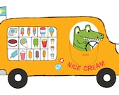 NICE CREAM: 4x6inch, 5 color screenprint