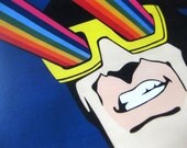 Rainbow Home Decor // Comic Villain Rainbow Raider Inspired // Collage Art Print