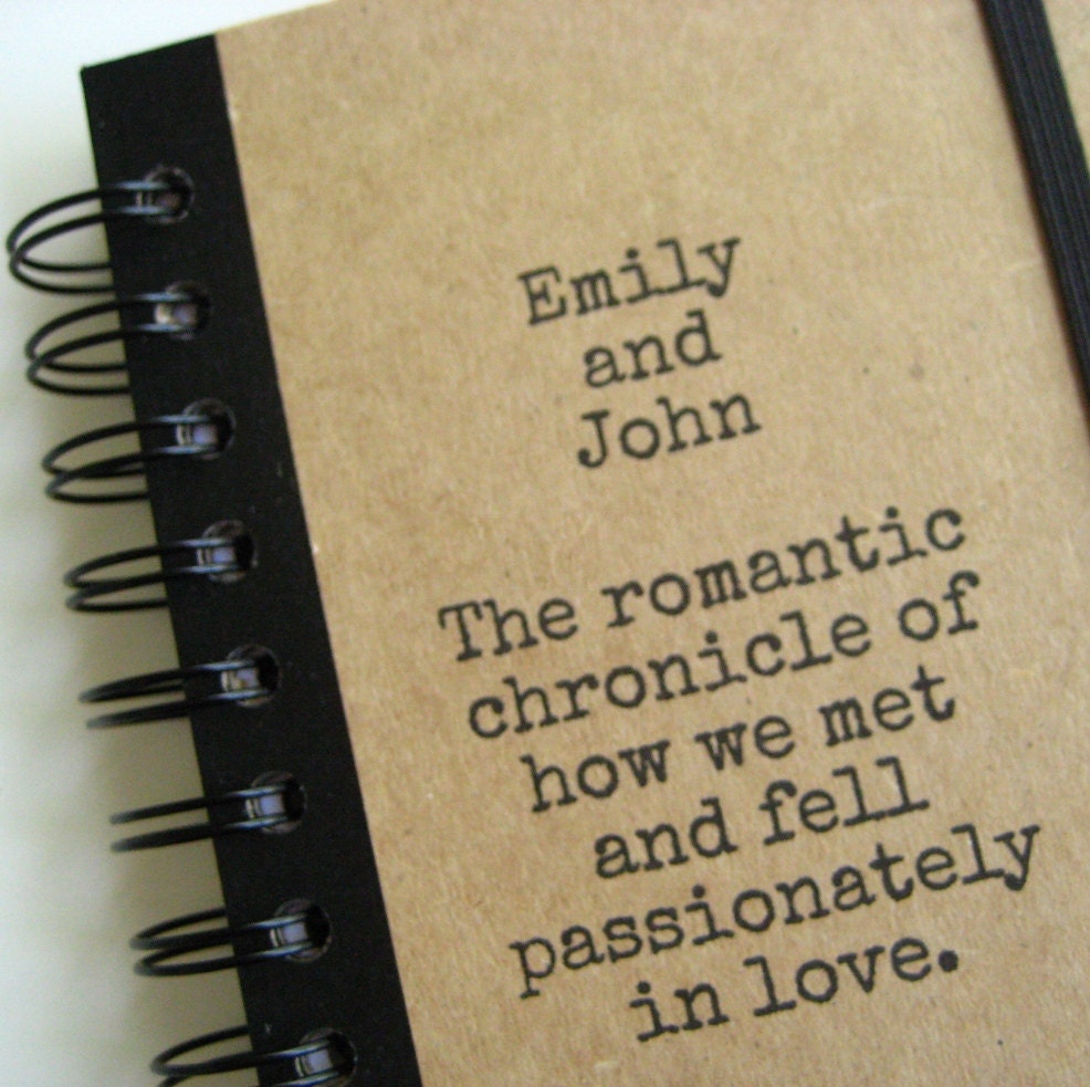 Journal Personalized Wedding Love Custom Notebook Handmade Paper Goods by Zany