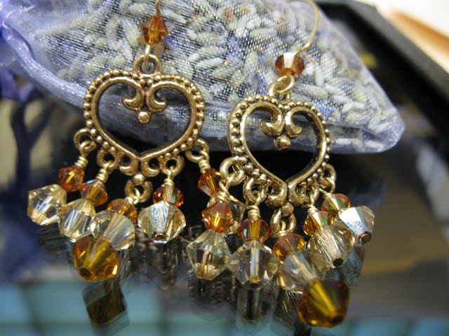Topaz Swarovski Crystal Chandelier Earrings