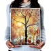 Wall Art Print Red Love Birds Tree Signed11X14 Rustic Earth Tones