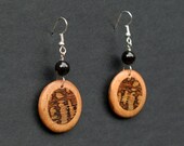 Handmade Tiger Oak and Maple Wood Earrings 120603