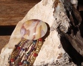 Jasper pin with seed beads