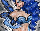 Lady Midnight ACEO - limited edition print 2/20 by Delphine Levesque Demers