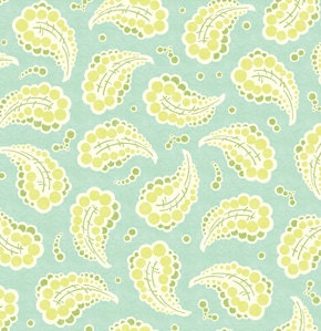 Heather Bailey Freshcut Dotted Paisley Turquoise Flannel Fabric, 1 Yard