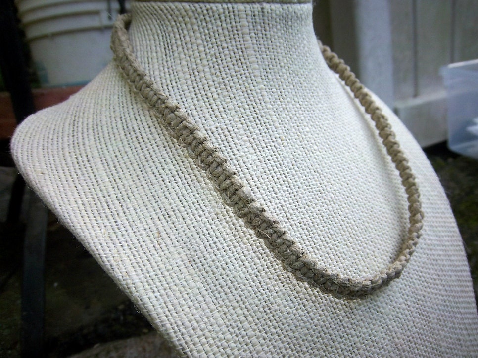 Natural Square Knot Hemp Choker Necklace