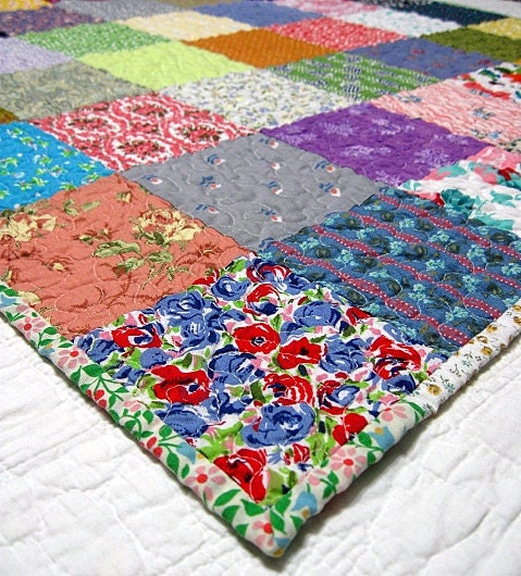 baby girl farmhouse quilt, lap quilt,  - echo quilt no. 27  -  Ready to ship