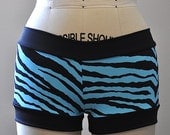 SXY FITNESS Teal Zebra Ultra Low RIse Hot Yoga Short Item 4511