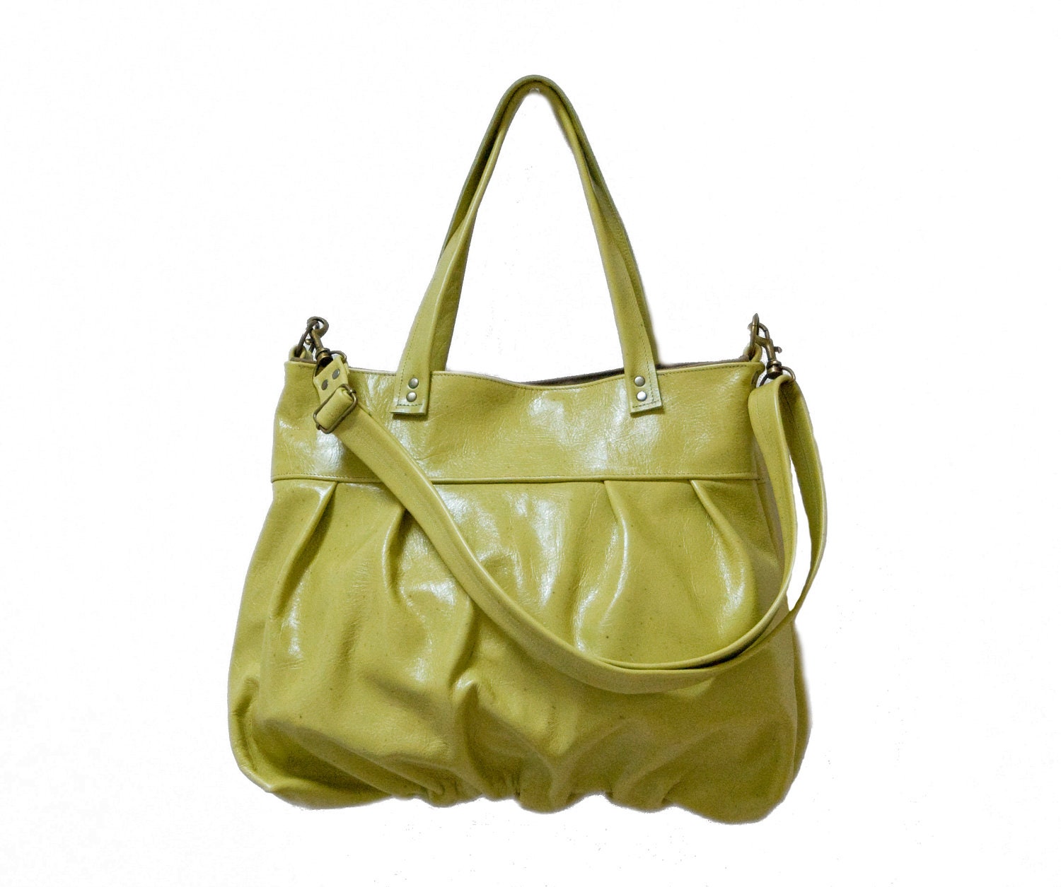 Mini Ruche Bag in Kiwi Green Leather - Made to Order