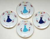 Polkadot dress vintage breakfast plate