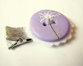 Dandelion Handmade Button Hair Clip