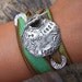 Yoga Jewelry, Silk Wrap Bracelet, Handstamped Jewelry, STERLING Silver READY to SHIP Gift Under 50, Hand Stamped Live Laugh Love