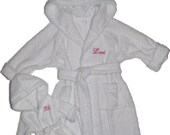 Handmade Personalized Child's/doll Bathrobe Set