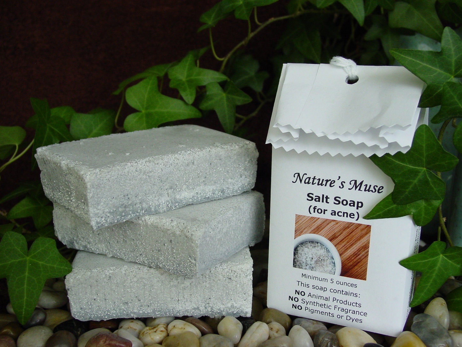 Sea Salt Soap for Acne, Vegan, 5 to 6 ounce bar