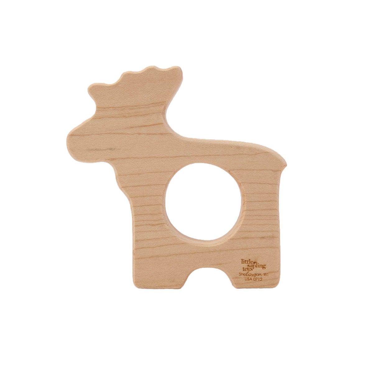 Wood Teether Moose wooden toy natural baby toy