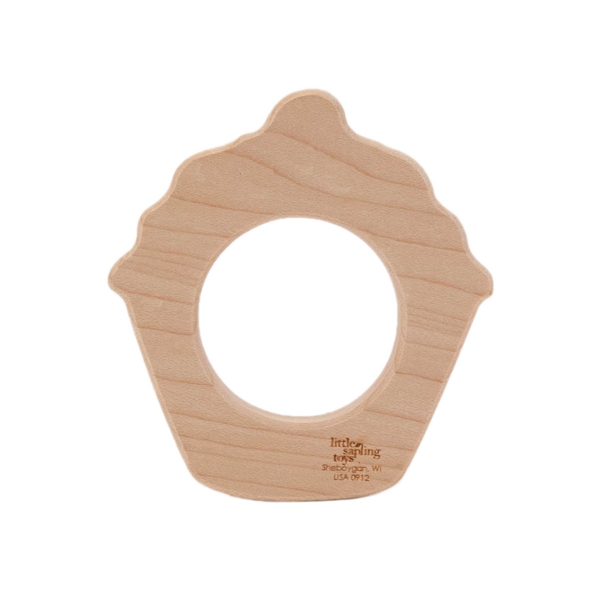 Wood Teether Cupcake wooden toy natural baby toy
