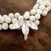 Freshwater Pearls  Brides  Bib Necklace with Crystal flower