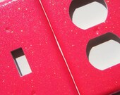 Glitter Light Switch Cover and Outlet Cover -- Hot Pink