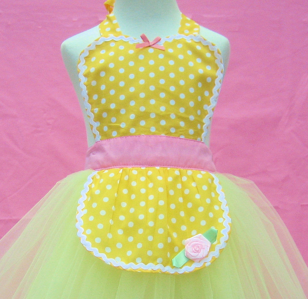 apron BELLE TUTU apron for girls fun for special occasion or birthday party dress up costume